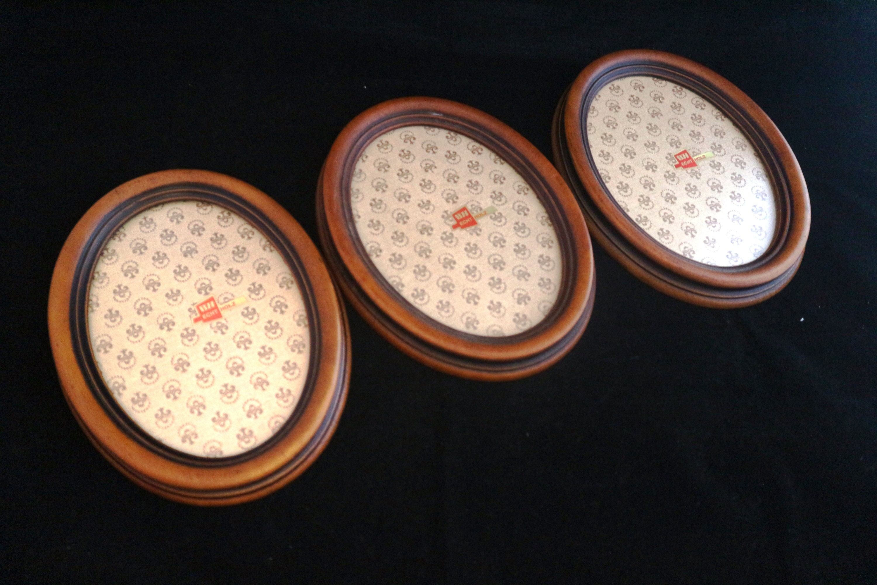 3x Large Real Wood Picture Frame oval Picture Vintage Sweet