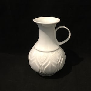 Bisque porcelain vase vintage KPM Royal Bavaria white 70s 787/16