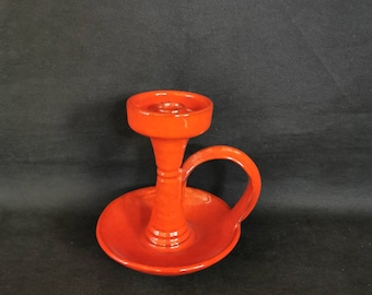 Great candlestick 60s vintage ceramic vintage candlestick orange red 70s ceramic space age retro mid century seventies