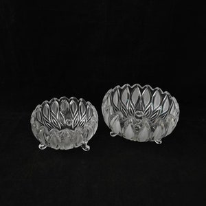 2 Beautiful Glass Bowls Salad Bowl Crystal Pudding Bowl Glass Vintage Bowl