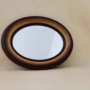 Lovely mirror wood good vintage condition shabby gold oval 40cm x 33cm wall mirror
