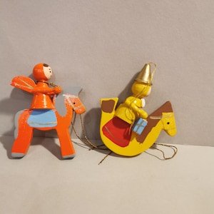 2 piece tree decorations wooden angel Christmas tree decorations