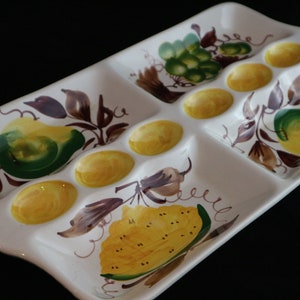 French XL egg plate egg plate 70s vintage ceramic