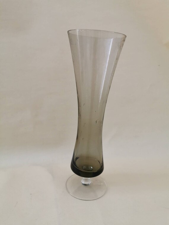 Smoked Glass Vase 50s Plain Vase Rockabilly Wagenfeld Design Etsy