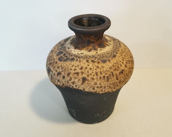 Vase Keramik West Germany Vintage Blumenvase 14cm hoch Fat Lava