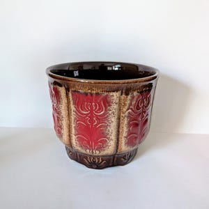 Original XL Vintage Fat Lava Planter Flowerpot XL Decorative Pot Ceramic Red