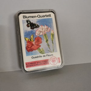 Quartett Blumen Vintage Spielkarten ASS Nr. 3102 Kartenspiel Quartettspiel Bild 1