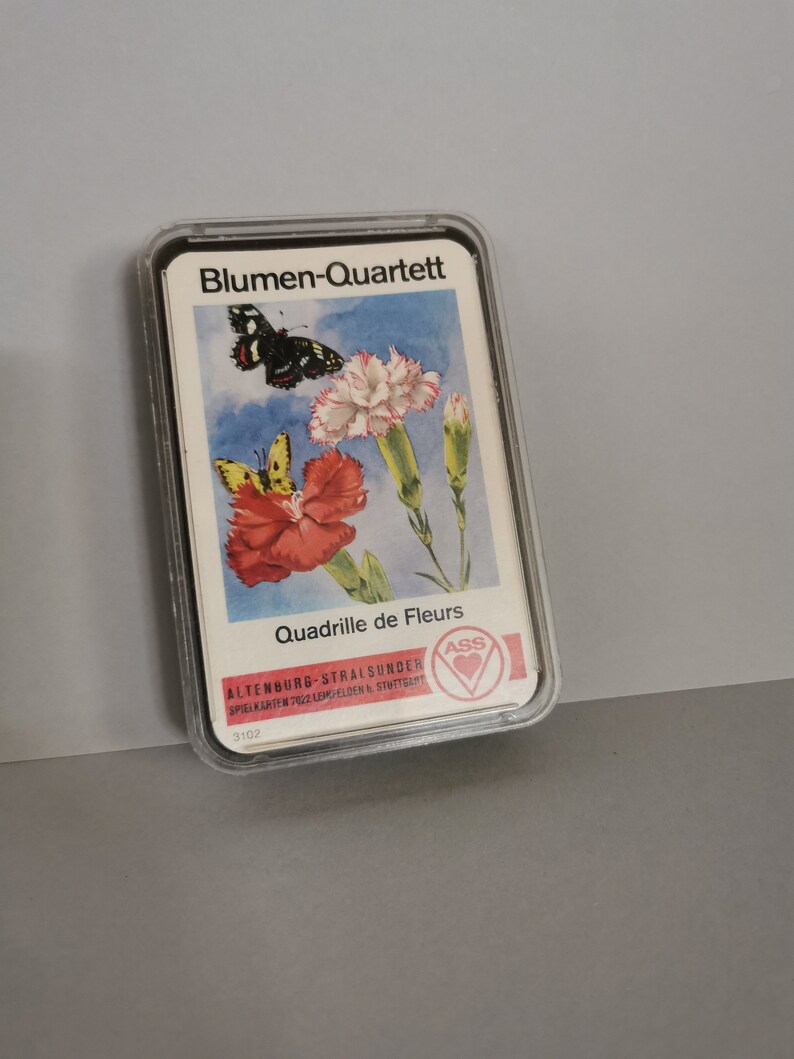 Quartett Blumen Vintage Spielkarten ASS Nr. 3102 Kartenspiel Quartettspiel Bild 1