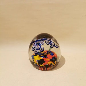Vintage Desk Paperweight Glass Paperweight Millefiori