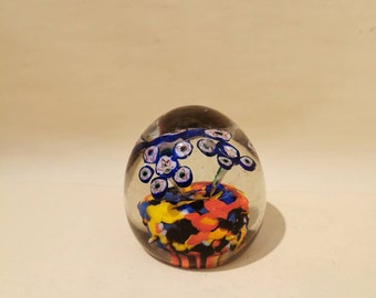 Vintage Schreibtisch Briefbeschwerer Glas Paperweight Millefiori