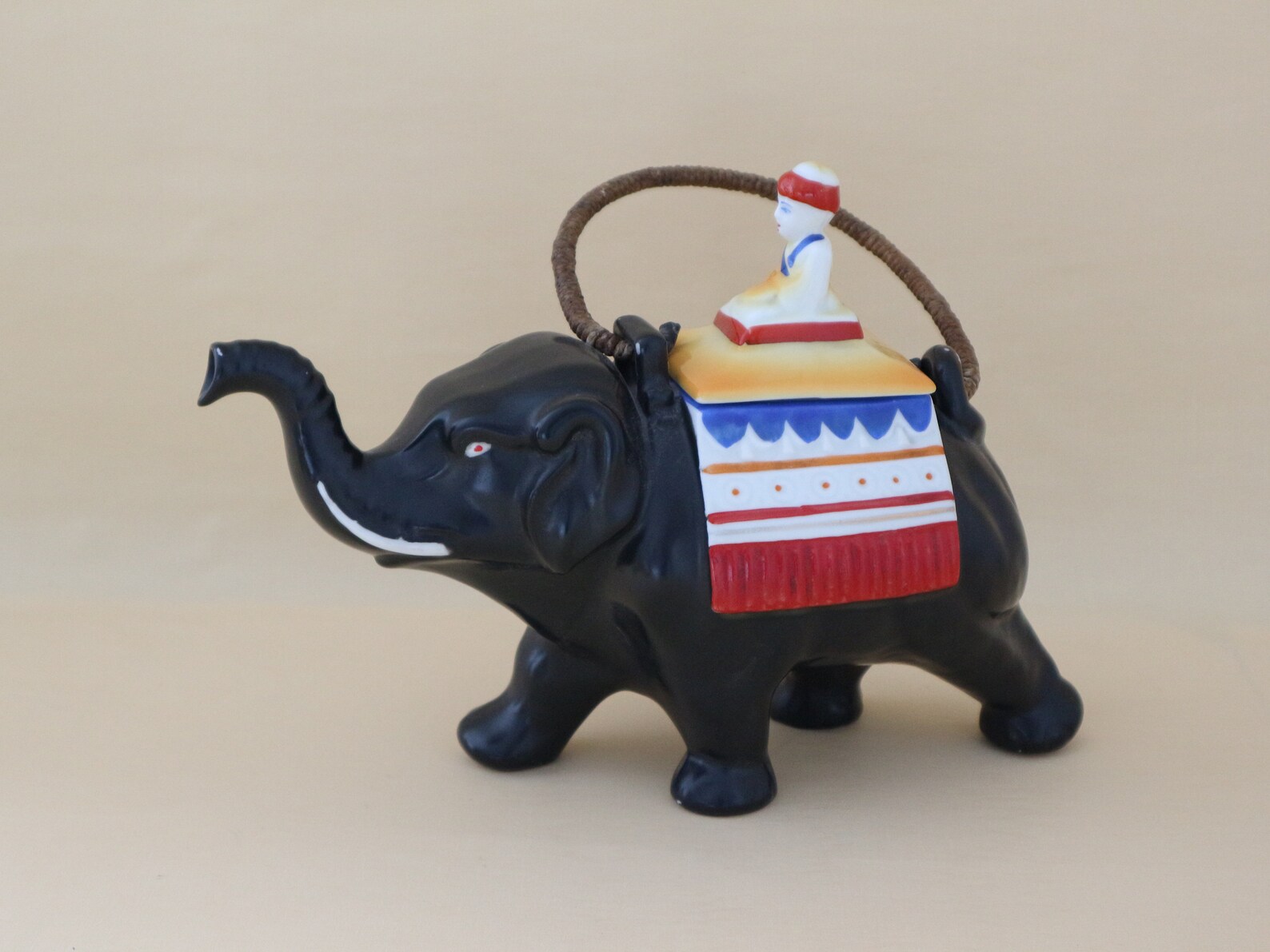 Extraordinary Teapot Elephant With Rider Ceramic Vintage Etsy