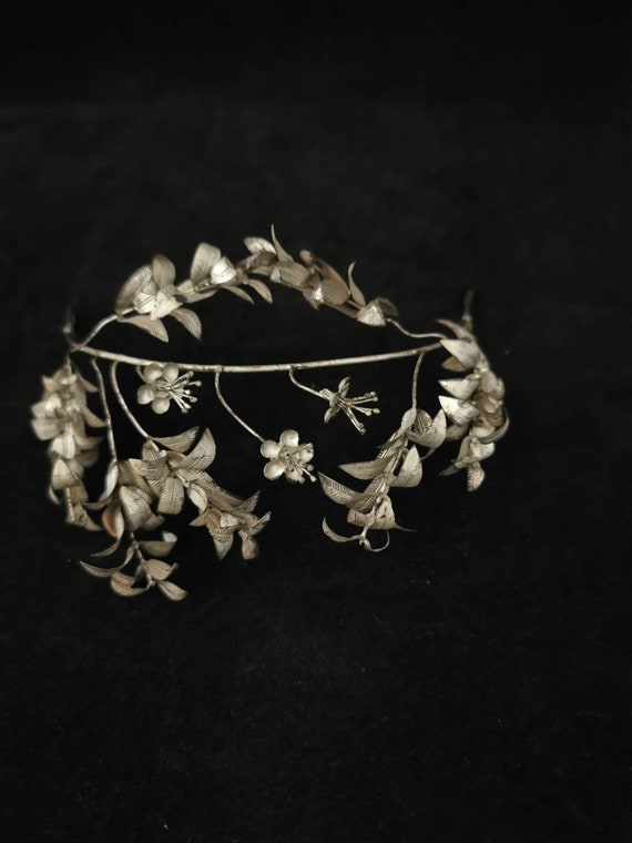 Old Wedding - Jewelry "Silver Wedding" Diadem Crow