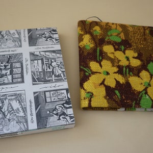 Vintage Notizbuch mit Hülle Neu Album shabby so süß Textil retrodesign 18cm x 16cm Prilblumen Bild 2