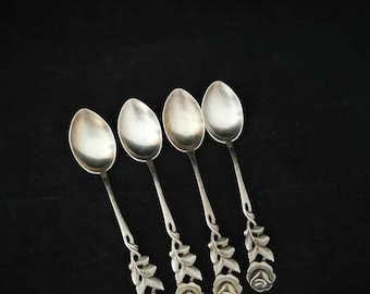 4x spoons coffee spoons Mocha Hildesheimer Rose ornate shabby