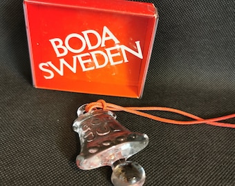 Kosta Boda Kunst Glaskunst Schweden Design Vintage 70er Jahre Sweden Glass God Jul Merry Christmas Holiday Ornament Bertil Vallien