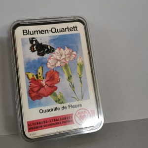 Quartett Blumen Vintage Spielkarten ASS Nr. 3102 Kartenspiel Quartettspiel Bild 6