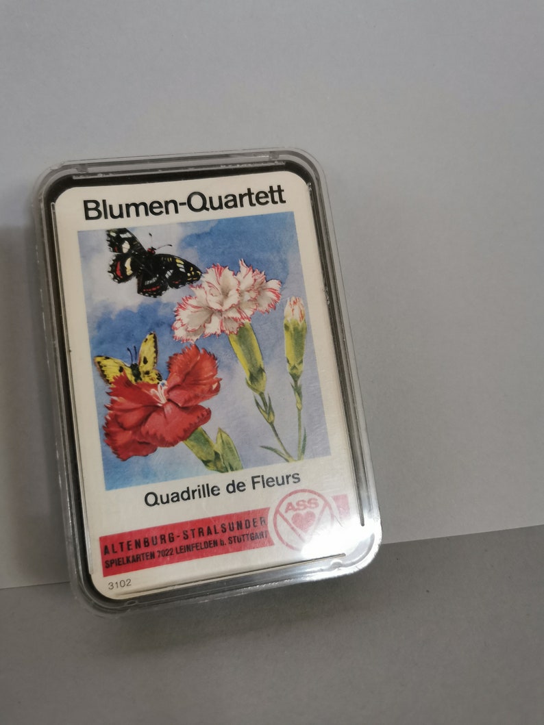 Quartett Blumen Vintage Spielkarten ASS Nr. 3102 Kartenspiel Quartettspiel Bild 6