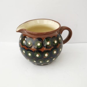 Ceramic pot small jug milk jug milk pitcher jug vintage kitchen peacock eye