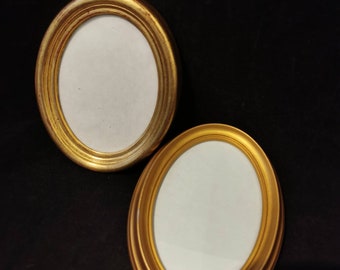 2 beautiful golden vintage picture frames oval photo frame frames