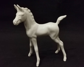 Porzellan Fohlen Pferd Pferdefigur weiß Vintage Deko Figur Goebel West Germany