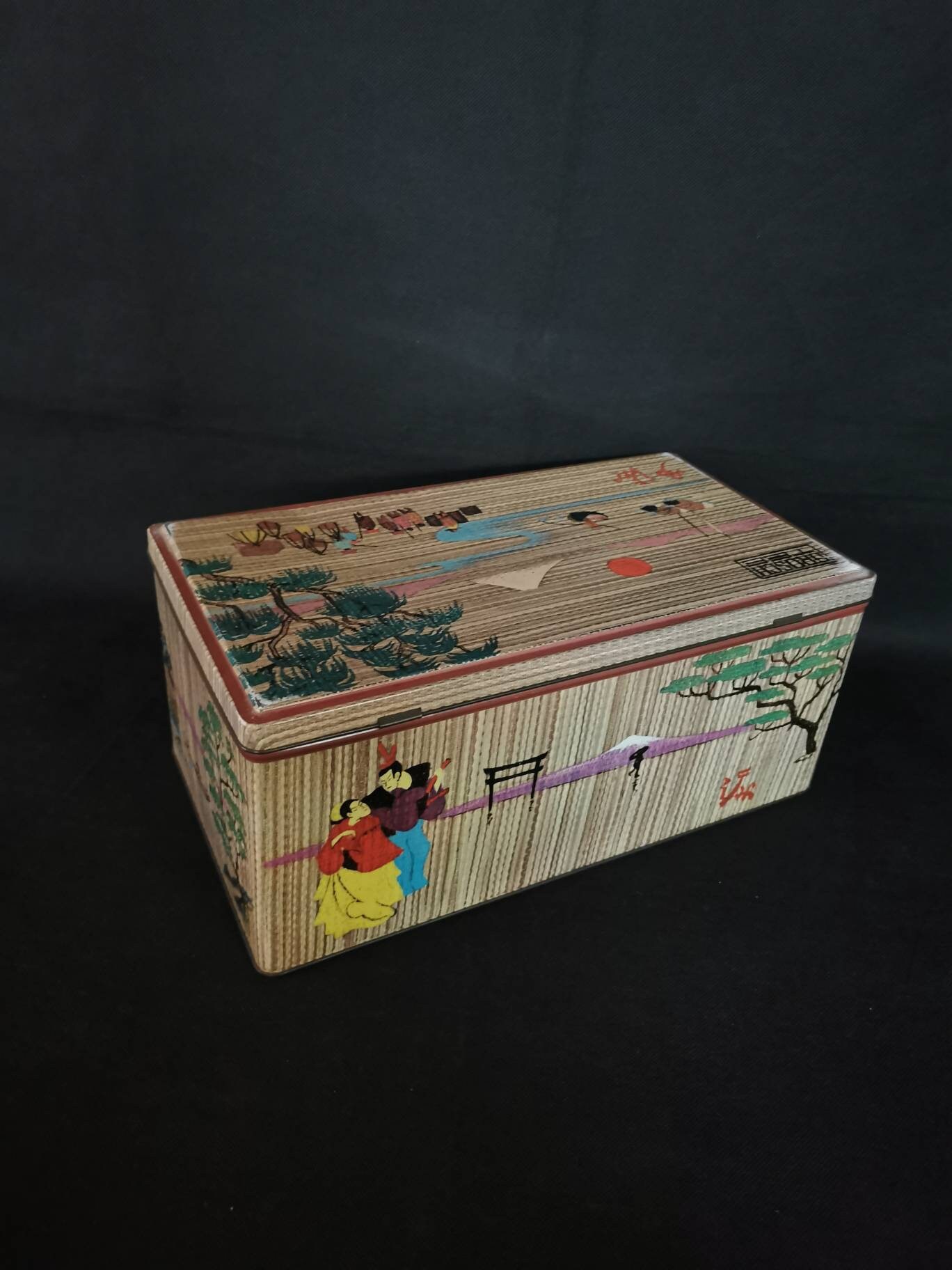 Old Large Tin Metal Box Coffee Japan China Asian - Etsy Israel