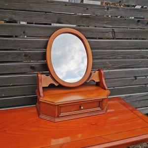 Beautiful top mirror France mirror wood Louis Seize style 70s vintage shabby Psyche cherry style furniture