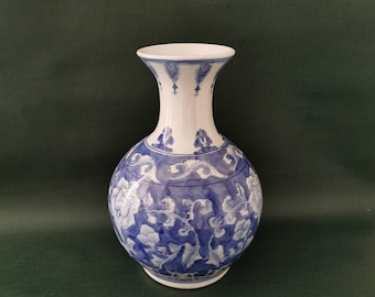 Große Vase China Vintage Porzellan Vase Bodenvase 33cm XL