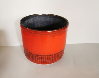 Original red ceramic flower pot planter west german pottery decorative pot plant pot