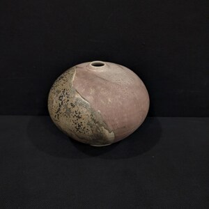 Raku Keramik Studiokeramik Vase handgetöpferte Vintage signiert Blumenvase Kugelvase