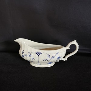 Myott Finlandia Engelse Gravy Boat Fine Staffortshire blauw wit Gemaakt in Engeland