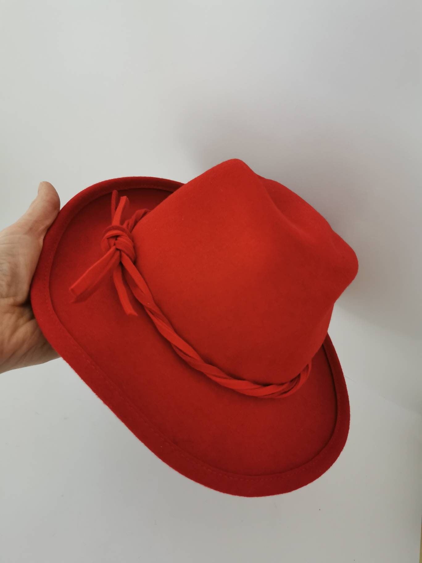 ハット VIVETTA Woman Hat Red 30406991 4579 Vintage Women's Hat Red Traditional Hat Felt Hat 53/ 54 - Etsy