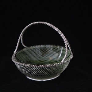 Snack bowl 50s with smoked glass bowl Rockabilly Juwel Cologne 90 silver plated