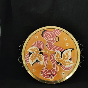 Old cake plate 50s Art Deco Grünstadt brass porcelain