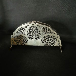 Bellissimo portatovaglioli anni '50 placcato argento shabby chic EPNS alpacca