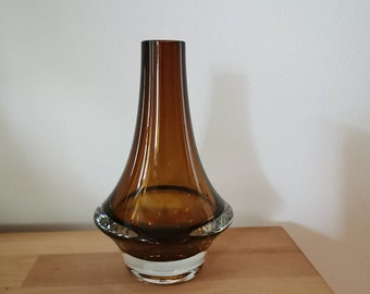 Vase Glasvase Rauchglas Riihimäen Lasi oy Finland Glasvase 60/70er Form 1379 Design