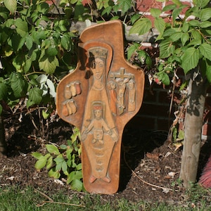 XL artist cross altar wall relief wood relief artist Ernst Suberg wall cross cross Olsberg wooden cross