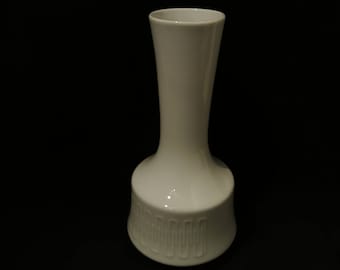 Vintage Vase Hutschenreuther Porzellan weiß Reliefvase 23,5cm