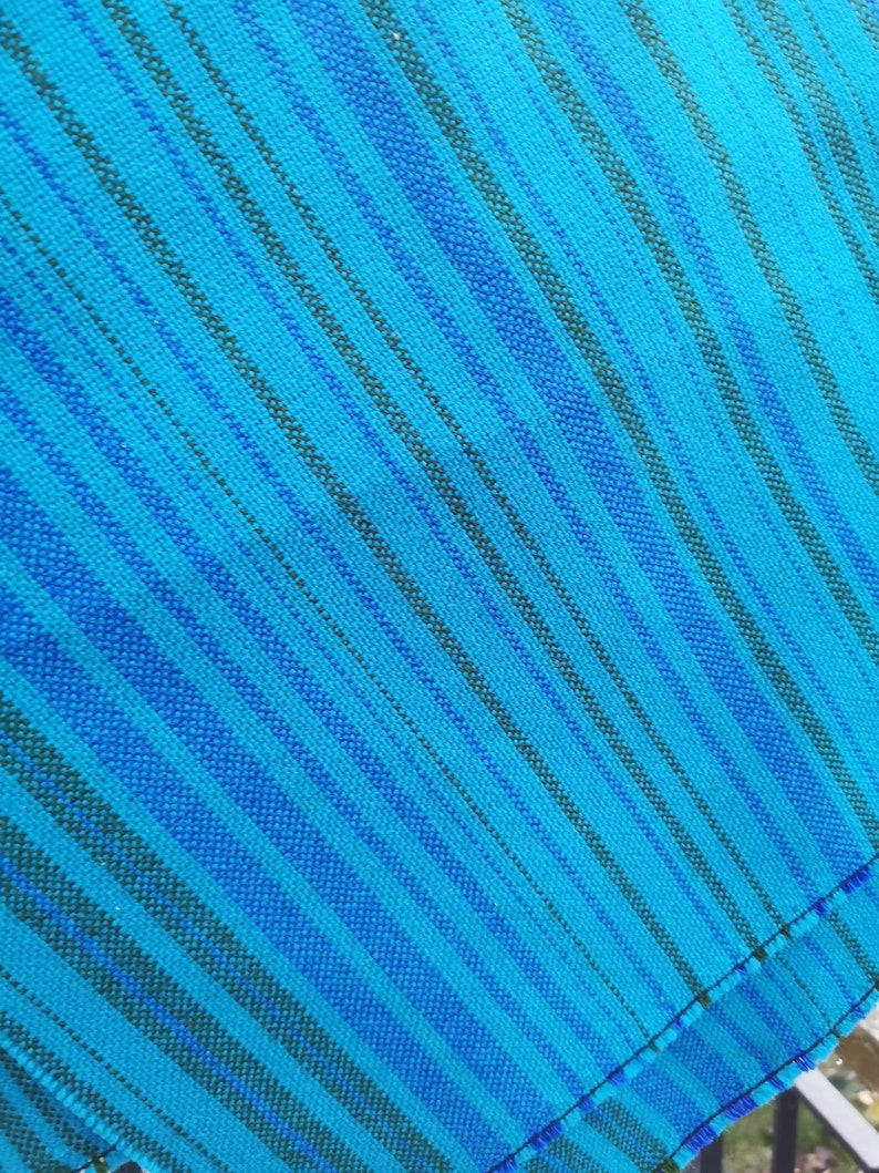 Old fabric residue fabric 70s vintage stripe petrol 140cm x 135cm