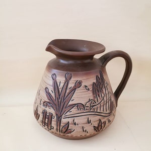 Keramik Kanne Vase Krug shabby Steingut Design handmade 20cm hoch