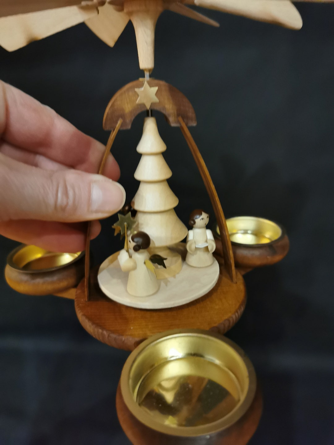 Vintage Tealight Pyramid Christmas Decoration Christmas Etsy
