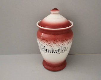 Bocal rangement épices vintage années 70 pot sucrier porcelaine antique 1920
