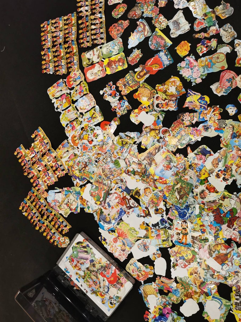 XL mixed lot of gleams all sorts of motifs 50-70s angel fairy tale children 650-700 pieces image 5