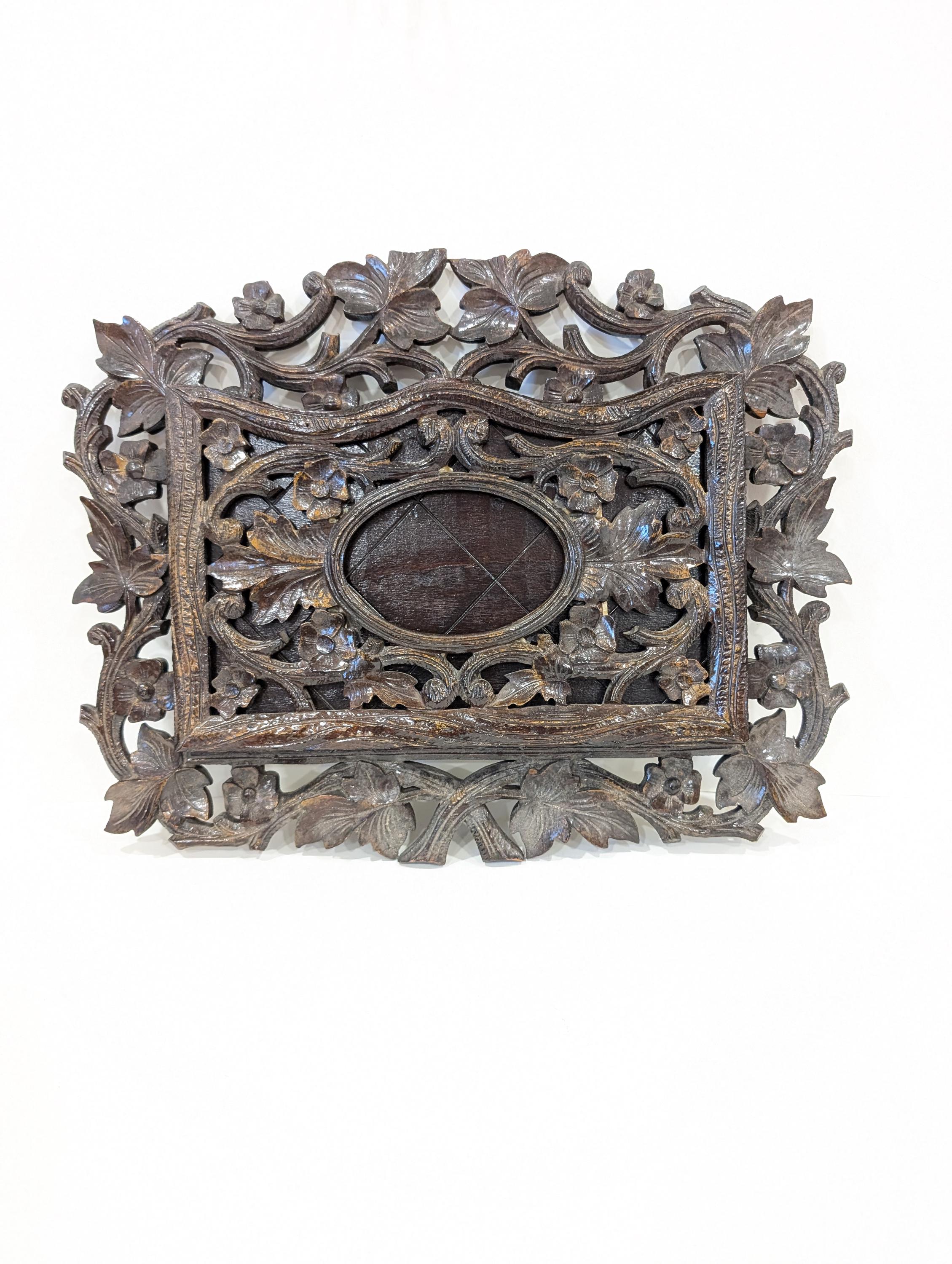 Support Mural Pliant Ancien, En Bois Sculpté, Porte-Lettres, Étagère, Présentoir À Journaux, Cadre Photo, Tableau