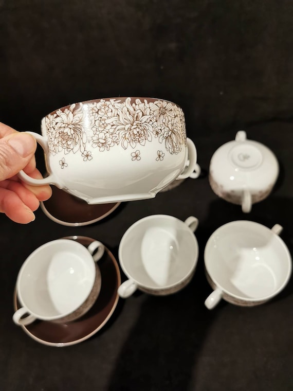 ヴィンテージ スープカップ&ソーサー 6セット イギリス製 ヴィンテージ スープカップ&ソーサー 6セット イギリス製
