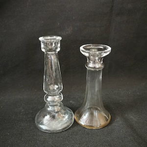 Vintage candlestick or vase candlestick shabby glass 2 pieces
