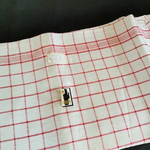 12 pure linen check old linen tea towel drying towel monogram JG