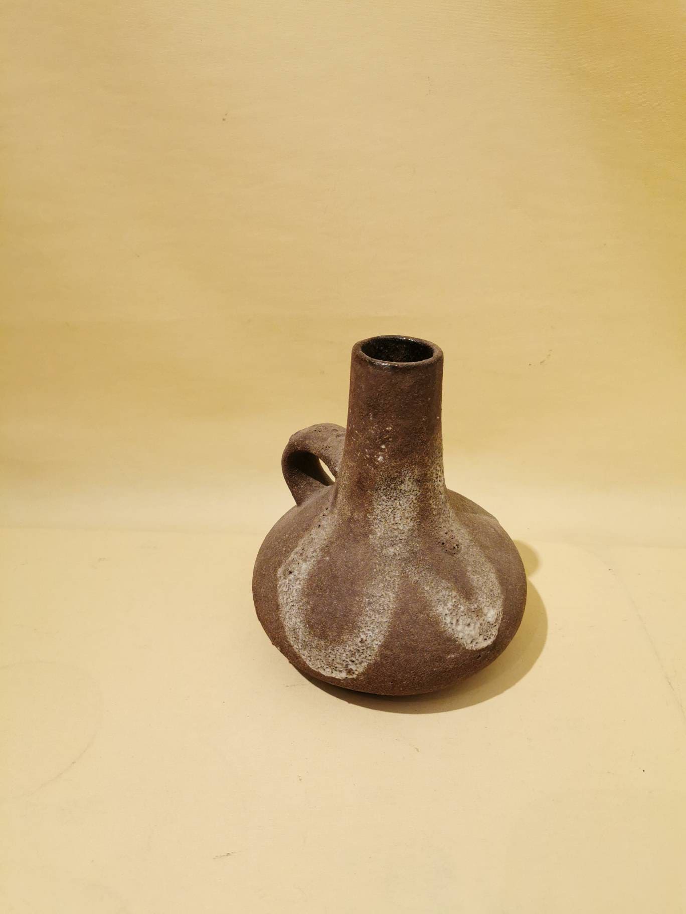 Vintage 70s Fat Lava Vase With Handles Rera West German