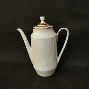 Porcelain coffee pot with lid vintage 1970s Hutschenreuther