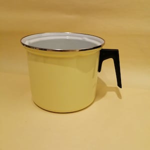 Enamel milk pot flower pot planter Art Deco shabby with lid suitable for induction XL