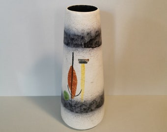 Keramik Vase shabby Tischvase Scheurich 532-28 1960er WGP Germany Pottery bemalt